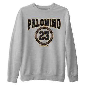 Air Jordan 1 Palomino shirt to match jordans Varsity sneaker tees Crew Neck Jordan 1 Retro High OG Palomino SNRT Sneaker Release Tees Unisex Casual Shirts Heather Grey 2 T-Shirt