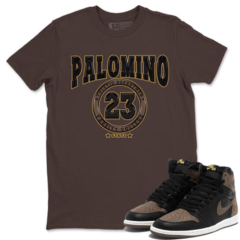 Air Jordan 1 Palomino shirt to match jordans Varsity sneaker tees Crew Neck Jordan 1 Retro High OG Palomino SNRT Sneaker Release Tees Unisex Casual Shirts Dark Chocolate 1 T-Shirt