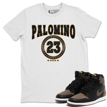 Air Jordan 1 Palomino shirt to match jordans Varsity sneaker tees Crew Neck Jordan 1 Retro High OG Palomino SNRT Sneaker Release Tees Unisex Casual Shirts White 1 T-Shirt