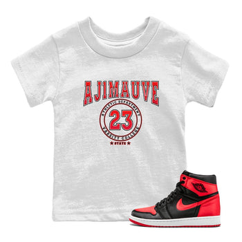 Air Jordan 1 Satin Bred shirt to match jordans Varsity sneaker tees AJ1 Retro Satin Bred SNRT Sneaker Tees Sneaker Matching Clothing Brand Baby Toddler White 1 T-Shirt