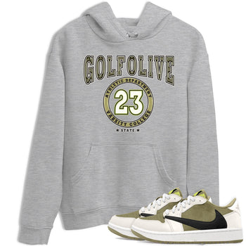 Jordan 1 Low X Travis Scott Golf Olive shirt to match jordans Varsity sneaker release tees Air Jordan 1 Travis Scott Golf Olive SNRT Sneaker Tees Unisex Streetwear Clothing Heather Grey 1 T-Shirt