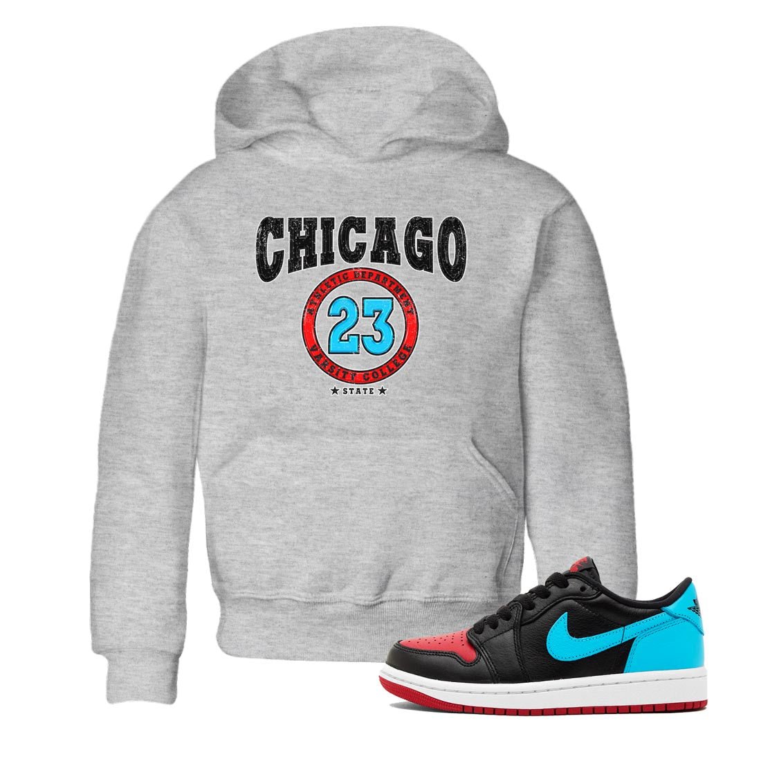 Air Jordan 1 Low UNC to Chicago shirt to match jordans Varsity sneaker tees Air Jordan 1 UNC to Chicago SNRT Sneaker Release Tees Baby Toddler Heather Grey 1 T-Shirt