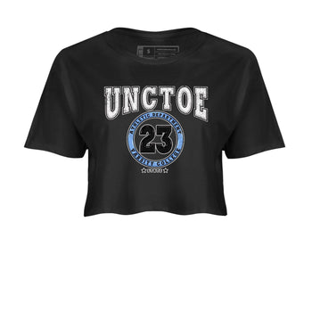 Air Jordan 1 Retro High OG University Blue shirt to match jordans Varsity sneaker tees Air Jordan 1 UNC Toe SNRT Sneaker Release Tees Black 2 Crop T-Shirt