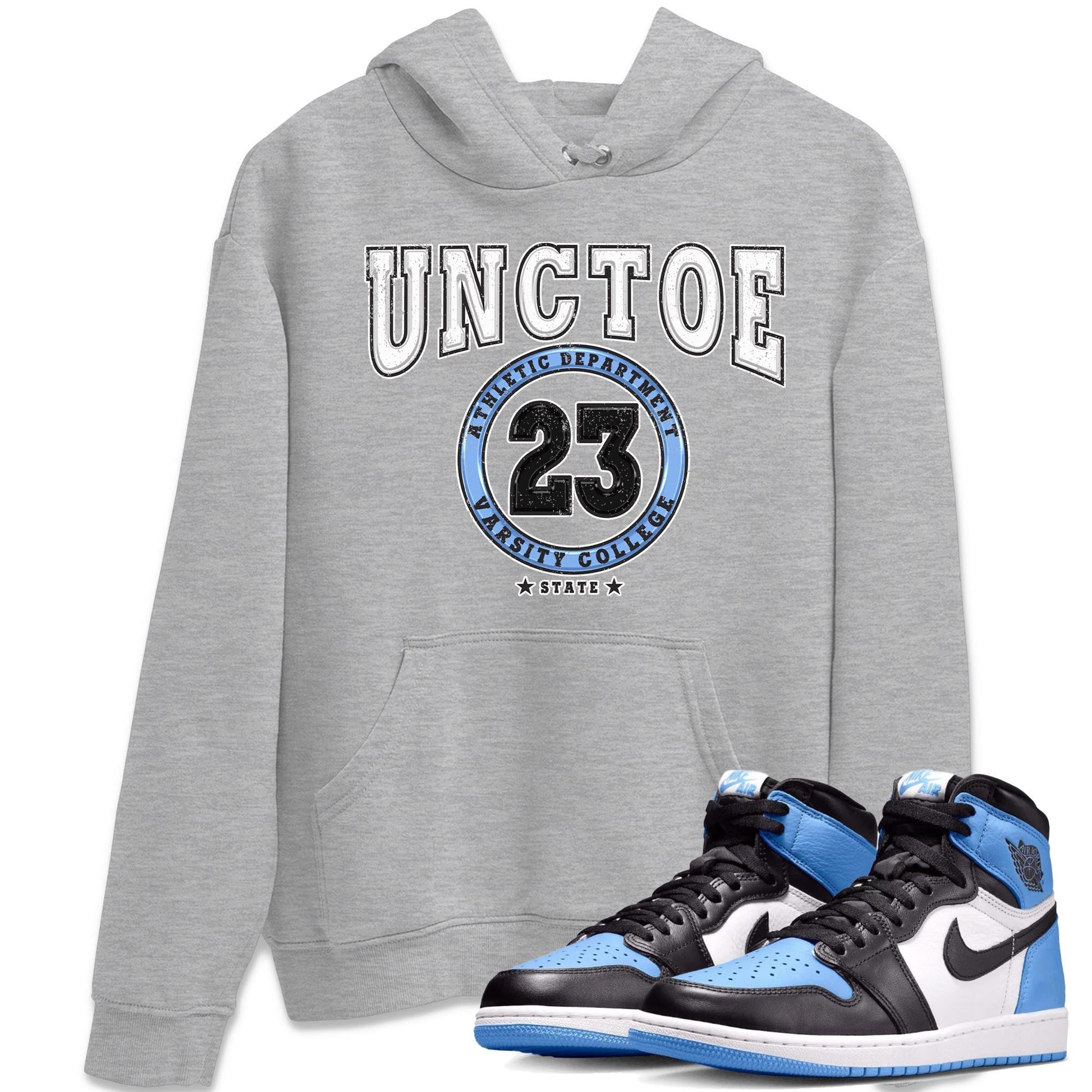 Air Jordan 1 Retro High OG University Blue shirt to match jordans Varsity sneaker tees Air Jordan 1 UNC Toe SNRT Sneaker Release Tees Unisex Heather Grey 1 T-Shirt