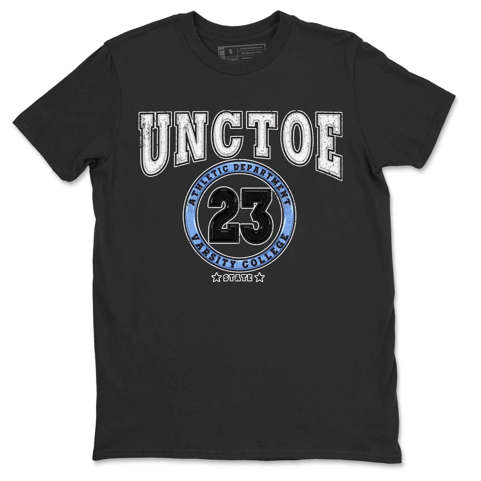 Air Jordan 1 Retro High OG University Blue shirt to match jordans Varsity sneaker tees Air Jordan 1 UNC Toe SNRT Sneaker Release Tees Unisex Black 2 T-Shirt
