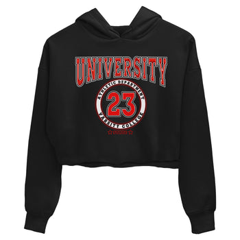 1s Low University Red shirt to match jordans Varsity sneaker tees Air Jordan 1 University Red SNRT Sneaker Tees Sneaker Matching Clothing Brand Black 2 Crop T-Shirt