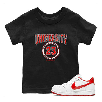 1s Low University Red shirt to match jordans Varsity sneaker tees Air Jordan 1 University Red SNRT Sneaker Tees Sneaker Matching Clothing Brand Baby Toddler Black 1 T-Shirt