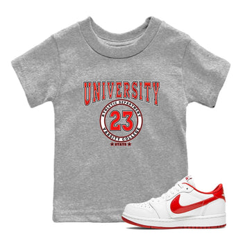 1s Low University Red shirt to match jordans Varsity sneaker tees Air Jordan 1 University Red SNRT Sneaker Tees Sneaker Matching Clothing Brand Baby Toddler Heather Grey 1 T-Shirt