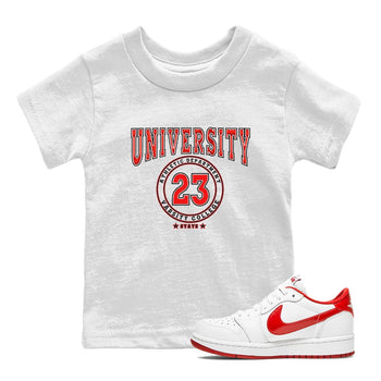 1s Low University Red shirt to match jordans Varsity sneaker tees Air Jordan 1 University Red SNRT Sneaker Tees Sneaker Matching Clothing Brand Baby Toddler White 1 T-Shirt