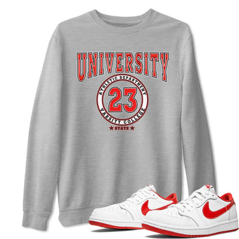 1s Low University Red shirt to match jordans Varsity sneaker tees Air Jordan 1 University Red SNRT Sneaker Tees Sneaker Matching Clothing Brand Unisex Sneaker Tee Heather Grey 1 T-Shirt