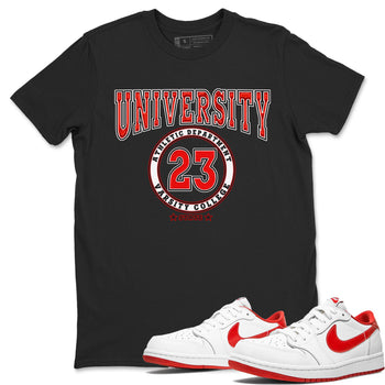 1s Low University Red shirt to match jordans Varsity sneaker tees Air Jordan 1 University Red SNRT Sneaker Tees Sneaker Matching Clothing Brand Unisex Sneaker Tee Black 1 T-Shirt