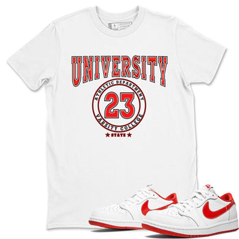 1s Low University Red shirt to match jordans Varsity sneaker tees Air Jordan 1 University Red SNRT Sneaker Tees Sneaker Matching Clothing Brand Unisex Sneaker Tee White 1 T-Shirt