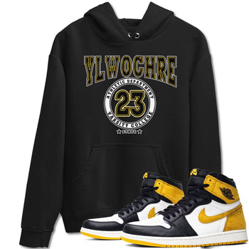 1s Yellow Ochre shirt to match jordans Varsity sneaker tees Air Jordan 1 High OG Yellow Ochre SNRT Sneaker Release Tees unisex cotton Black 1 crew neck shirt