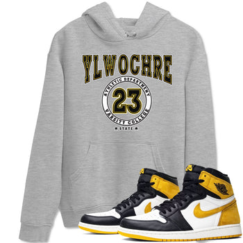 1s Yellow Ochre shirt to match jordans Varsity sneaker tees Air Jordan 1 High OG Yellow Ochre SNRT Sneaker Release Tees unisex cotton Heather Grey 1 crew neck shirt
