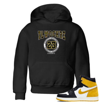 1s Yellow Ochre shirt to match jordans Varsity sneaker tees Air Jordan 1 High OG Yellow Ochre SNRT sneaker release tees baby toddler Black 1 cotton Shirt