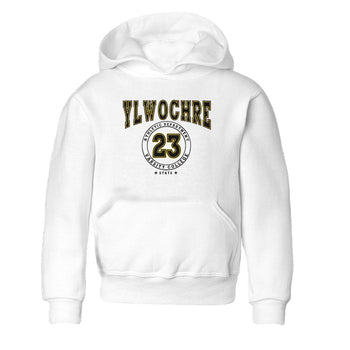 1s Yellow Ochre shirt to match jordans Varsity sneaker tees Air Jordan 1 High OG Yellow Ochre SNRT sneaker release tees baby toddler White 2 cotton Shirt