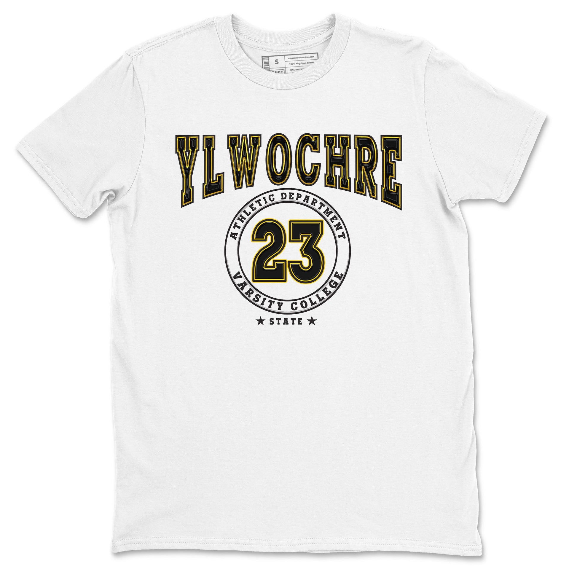 1s Yellow Ochre shirt to match jordans Varsity sneaker tees Air Jordan 1 High OG Yellow Ochre SNRT Sneaker Release Tees unisex cotton White 2 crew neck shirt