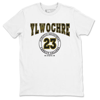 1s Yellow Ochre shirt to match jordans Varsity sneaker tees Air Jordan 1 High OG Yellow Ochre SNRT Sneaker Release Tees unisex cotton White 2 crew neck shirt