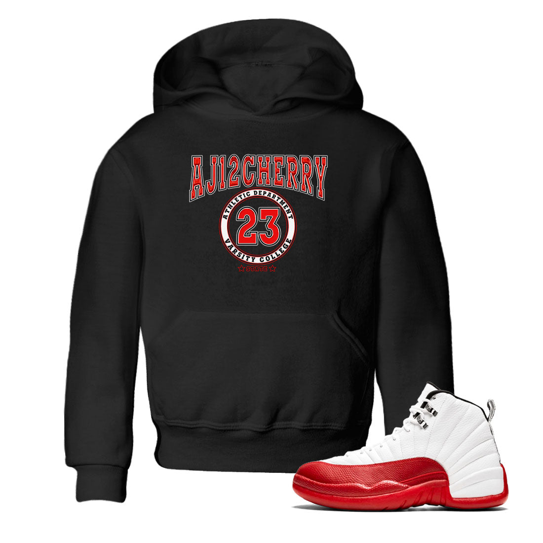 Jordan 12 Retro Cherry shirt to match jordans Varsity Red Varsity special sneaker matching tees 12s Cherry SNRT sneaker tees Baby Toddler Black 1 T-Shirt