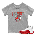 Jordan 12 Retro Cherry shirt to match jordans Varsity Red Varsity special sneaker matching tees 12s Cherry SNRT sneaker tees Baby Toddler Heather Grey 1 T-Shirt