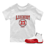 Jordan 12 Retro Cherry shirt to match jordans Varsity Red Varsity special sneaker matching tees 12s Cherry SNRT sneaker tees Baby Toddler White 1 T-Shirt