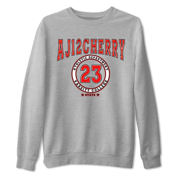 Jordan 12 Retro Cherry shirt to match jordans Varsity Red Varsity special sneaker matching tees 12s Cherry SNRT sneaker tees Unisex Heather Grey 2 T-Shirt