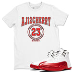 Jordan 12 Retro Cherry shirt to match jordans Varsity Red Varsity special sneaker matching tees 12s Cherry SNRT sneaker tees Unisex White 1 T-Shirt