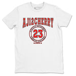 Jordan 12 Retro Cherry shirt to match jordans Varsity Red Varsity special sneaker matching tees 12s Cherry SNRT sneaker tees Unisex White 2 T-Shirt