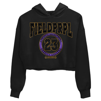 12s Field Purple shirt to match jordans Varsity sneaker tees Air Jordan 12 Field Purple SNRT Sneaker Release Tees Black 2 Crop T-Shirt