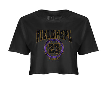 12s Field Purple shirt to match jordans Varsity sneaker tees Air Jordan 12 Field Purple SNRT Sneaker Release Tees Black 2 Crop T-Shirt