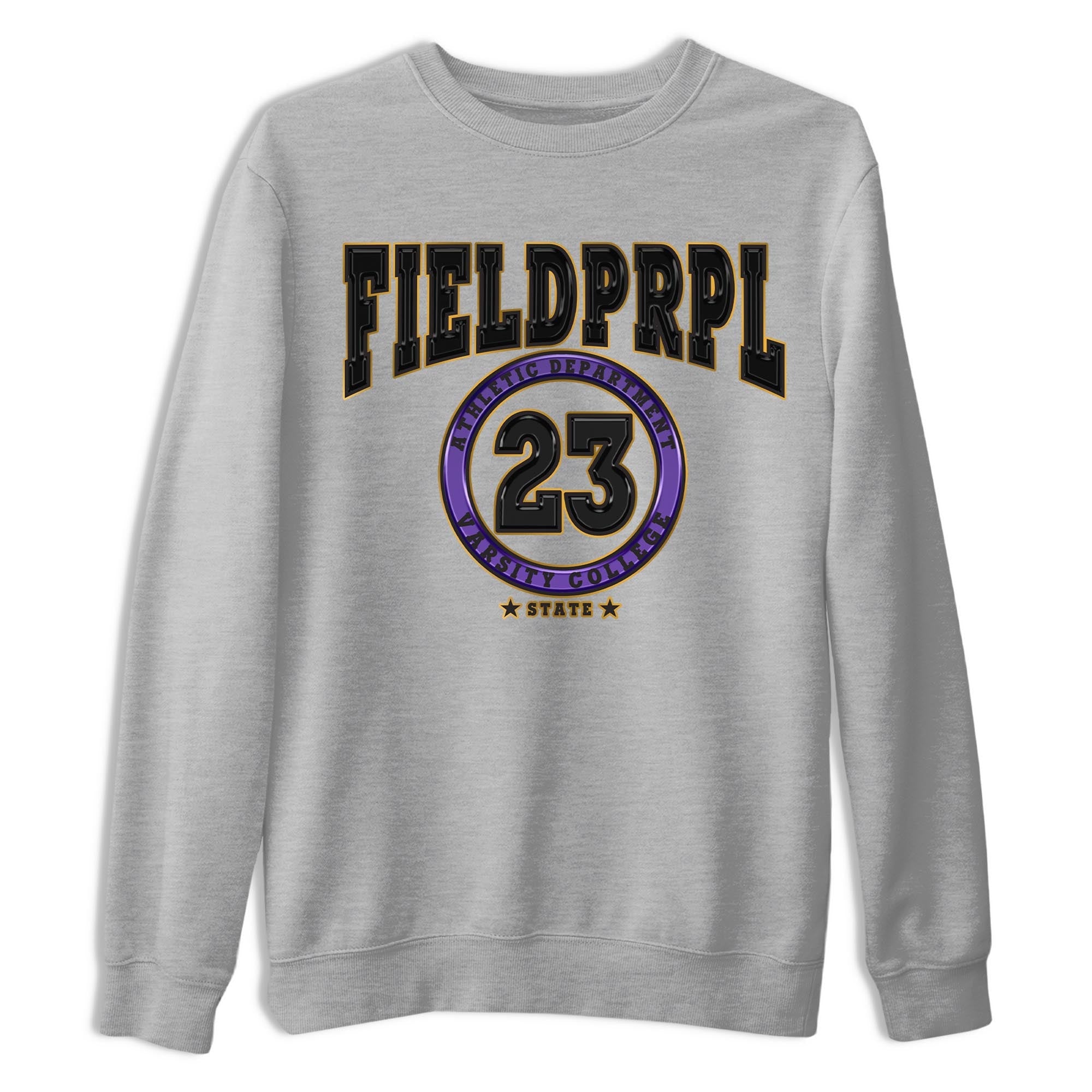 12s Field Purple shirt to match jordans Varsity sneaker tees Air Jordan 12 Field Purple SNRT Sneaker Release Tees Crew Neck Casual Unisex Heather Grey 2 T-Shirt