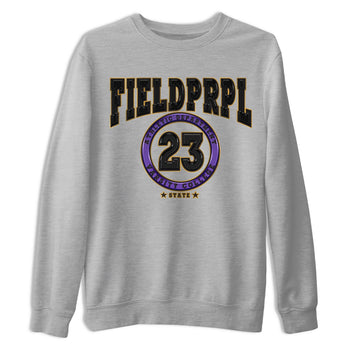 12s Field Purple shirt to match jordans Varsity sneaker tees Air Jordan 12 Field Purple SNRT Sneaker Release Tees Crew Neck Casual Unisex Heather Grey 2 T-Shirt