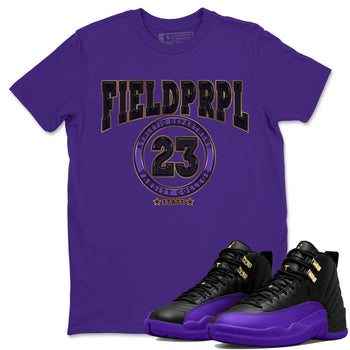 12s Field Purple shirt to match jordans Varsity sneaker tees Air Jordan 12 Field Purple SNRT Sneaker Release Tees Crew Neck Casual Unisex Purple 1 T-Shirt