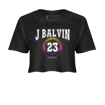 Air Jordan 3 J Balvin shirt to match jordans Varsity sneaker tees Crew Neck Air Jordan 3 X J Balvin SNRT Sneaker Release Tees Black 2 Crop T-Shirt