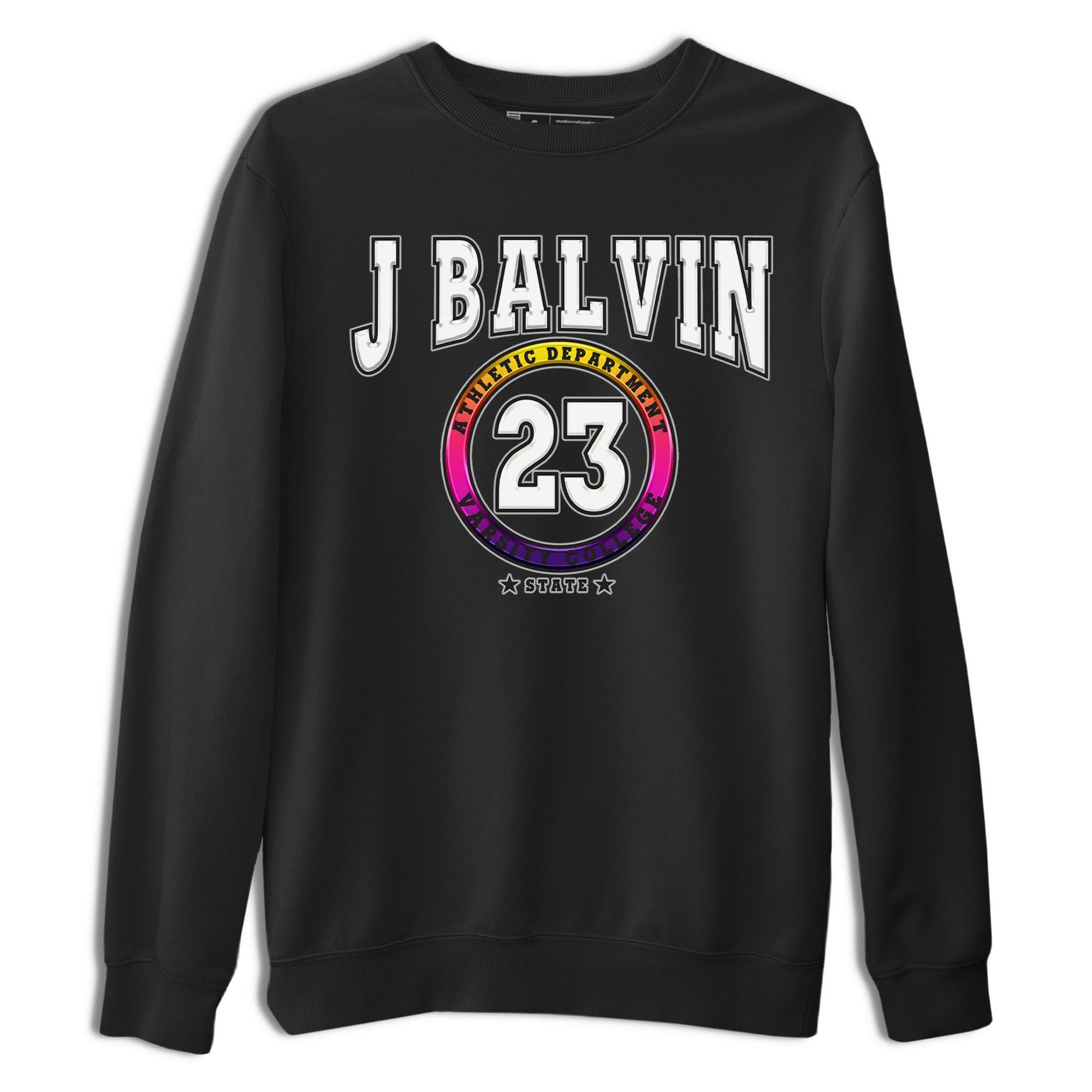 Air Jordan 3 J Balvin shirt to match jordans Varsity sneaker tees Crew Neck Air Jordan 3 X J Balvin SNRT Sneaker Release Tees Unisex Casual Shirts Black 2 T-Shirt
