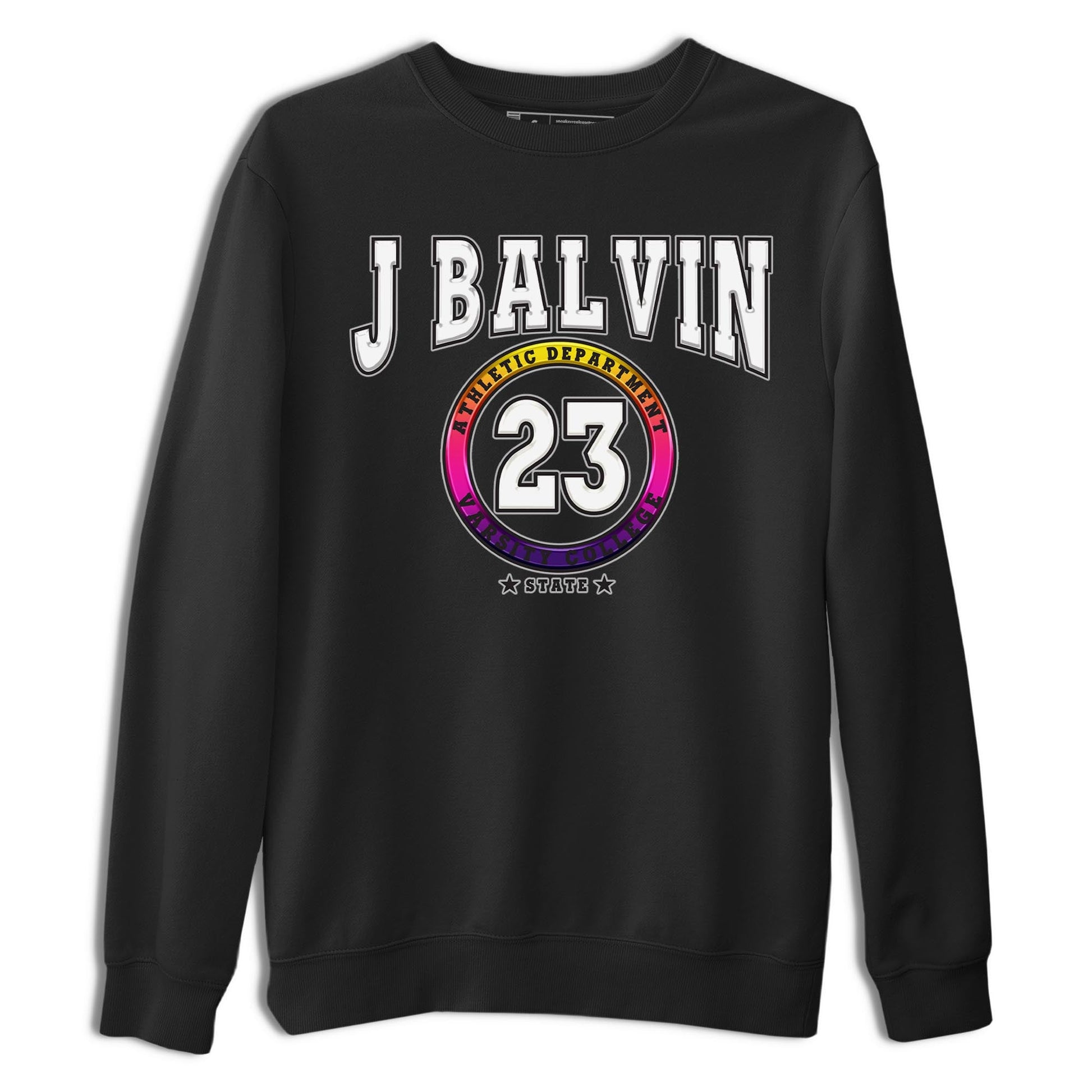 Air Jordan 3 J Balvin shirt to match jordans Varsity sneaker tees Crew Neck Air Jordan 3 X J Balvin SNRT Sneaker Release Tees Unisex Casual Shirts Black 2 T-Shirt