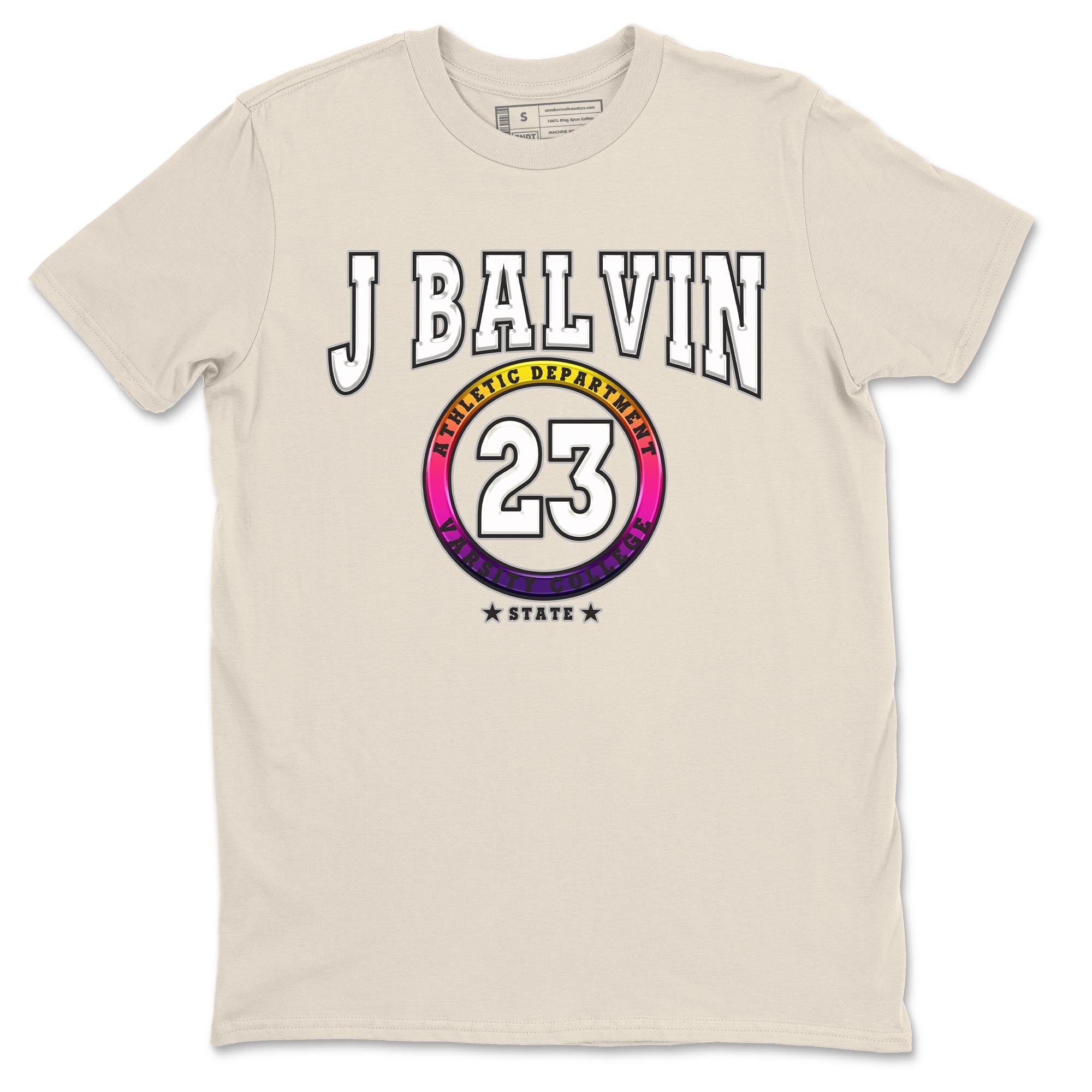Air Jordan 3 J Balvin shirt to match jordans Varsity sneaker tees Crew Neck Air Jordan 3 X J Balvin SNRT Sneaker Release Tees Unisex Casual Shirts Natural 2 T-Shirt