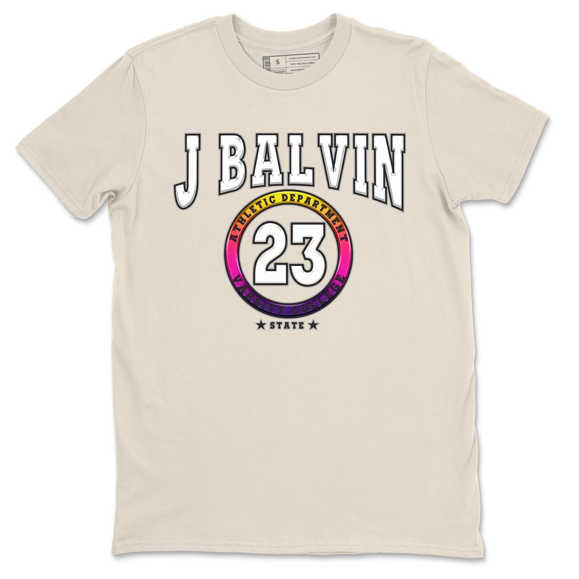 Air Jordan 3 J Balvin shirt to match jordans Varsity sneaker tees Crew Neck Air Jordan 3 X J Balvin SNRT Sneaker Release Tees Unisex Casual Shirts Natural 2 T-Shirt