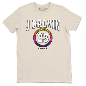 Air Jordan 3 J Balvin shirt to match jordans Varsity sneaker tees Crew Neck Air Jordan 3 X J Balvin SNRT Sneaker Release Tees Unisex Casual Shirts Natural 2 T-Shirt