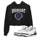 Air Jordan 3 Retro Midnight Navy shirt to match jordans Varsity sneaker shirt 3s Midnight Navy SNRT sneaker tees Black 1 crop shirt