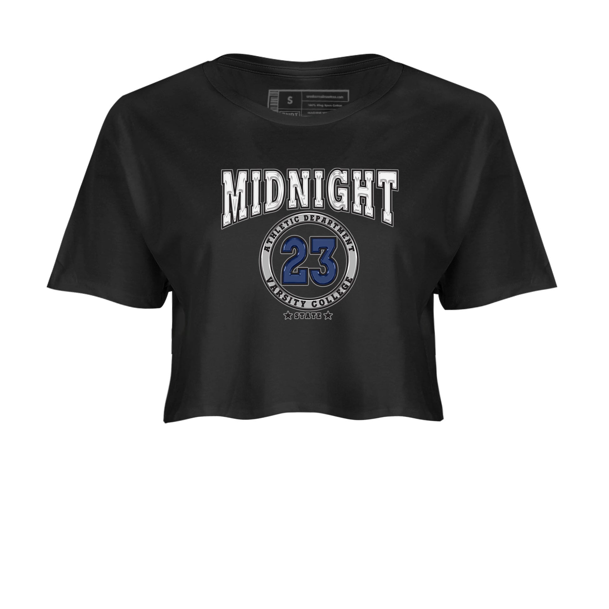 Air Jordan 3 Retro Midnight Navy shirt to match jordans Varsity sneaker shirt 3s Midnight Navy SNRT sneaker tees Black 2 crop shirt