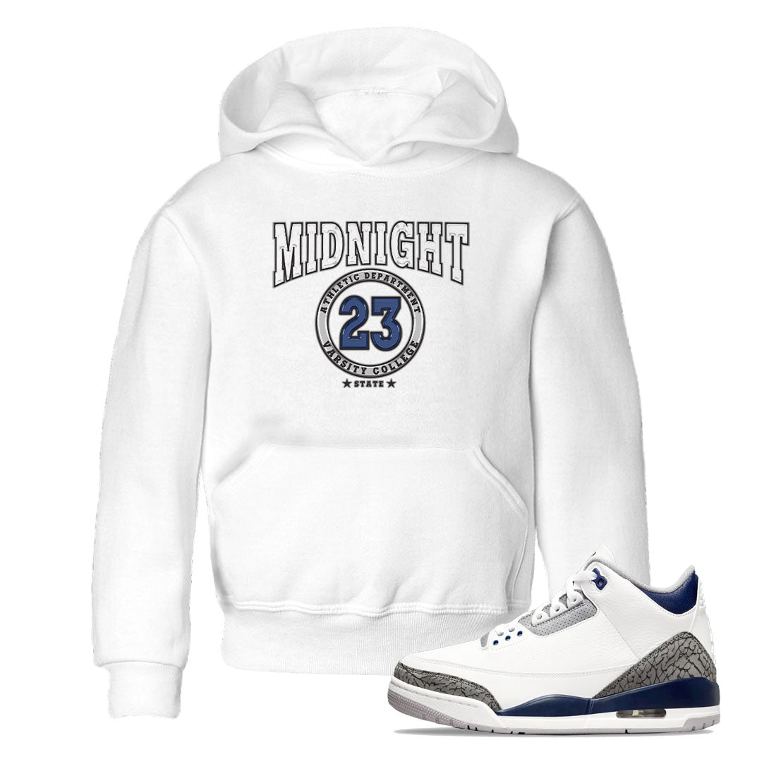 Air Jordan 3 Retro Midnight Navy shirt to match jordans Varsity sneaker shirt 3s Midnight Navy SNRT sneaker tees baby toddler White 1 cotton Shirt