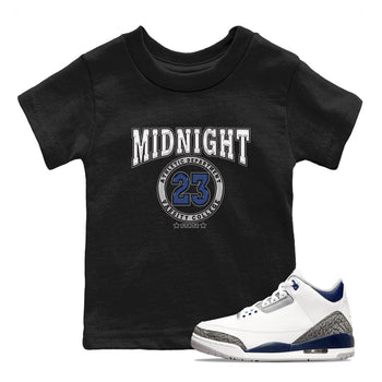 Air Jordan 3 Retro Midnight Navy shirt to match jordans Varsity sneaker shirt 3s Midnight Navy SNRT sneaker tees baby toddler Black 1 cotton Shirt
