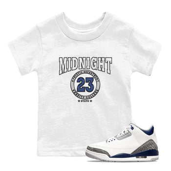 Air Jordan 3 Retro Midnight Navy shirt to match jordans Varsity sneaker shirt 3s Midnight Navy SNRT sneaker tees baby toddler White 1 cotton Shirt