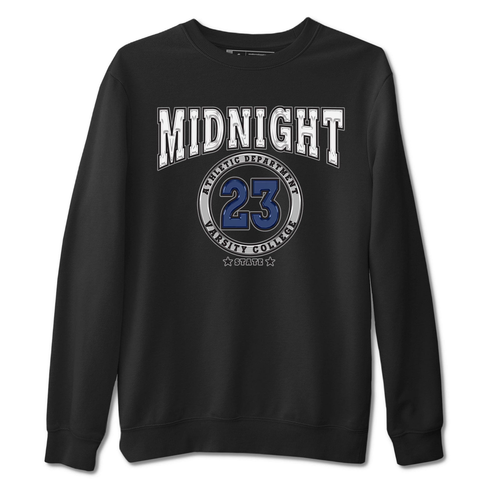 Air Jordan 3 Retro Midnight Navy shirt to match jordans Varsity sneaker shirt 3s Midnight Navy SNRT sneaker tees unisex crew neck cotton Black 2 crew neck shirt