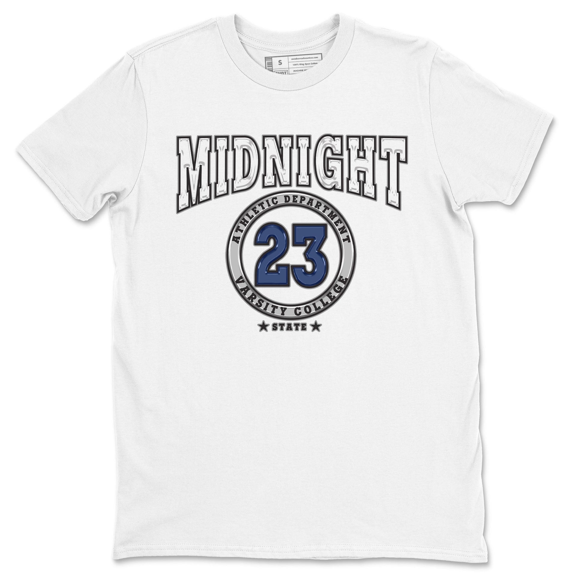 Air Jordan 3 Retro Midnight Navy shirt to match jordans Varsity sneaker shirt 3s Midnight Navy SNRT sneaker tees unisex crew neck cotton White 2 crew neck shirt