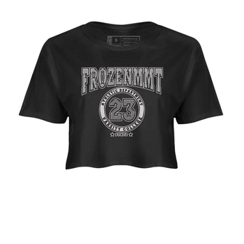 AJ4 Frozen Moments shirt to match jordans Varsity sneaker tees Crew Neck AJ4 Frozen Moments SNRT Sneaker Release Tees Black 2 Crop T-Shirt
