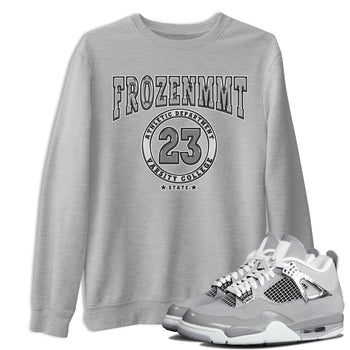 AJ4 Frozen Moments shirt to match jordans Varsity sneaker tees Crew Neck AJ4 Frozen Moments SNRT Sneaker Release Tees Unisex Casual Shirts Heather Grey 1 T-Shirt
