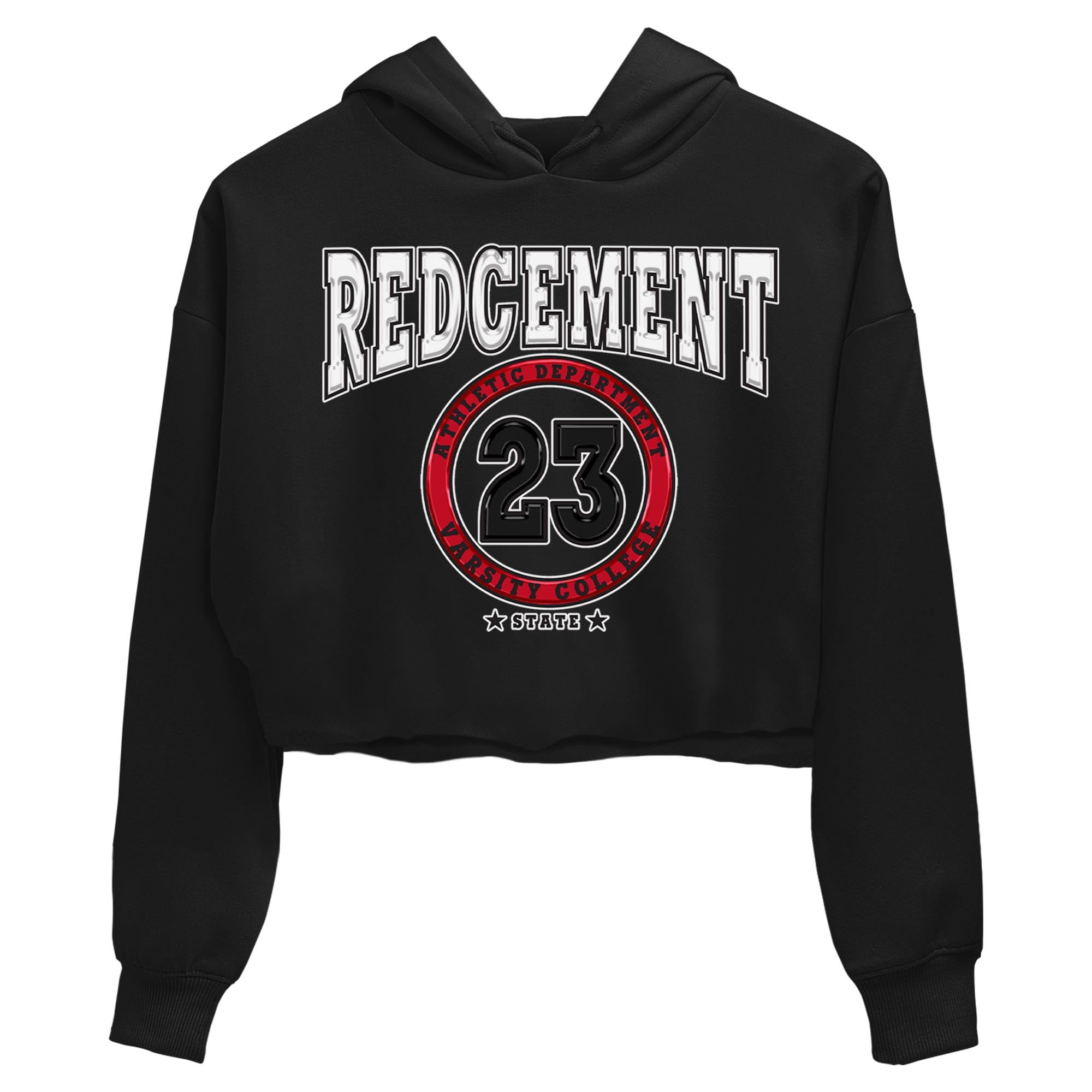 4s Red Cement shirt to match jordans Varsity sneaker tees Air Jordan 4 Red Cement SNRT Sneaker Release Tees Black 2 Crop T-Shirt