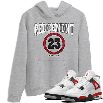 4s Red Cement shirt to match jordans Varsity sneaker tees Air Jordan 4 Red Cement SNRT Sneaker Release Tees Crew Neck Casual Unisex Heather Grey 1 T-Shirt